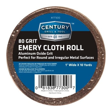 Century Drill & Tool Century Drill Emery Cloth Shop Roll 10 Yards 1" Wide 80 Grit 77300
